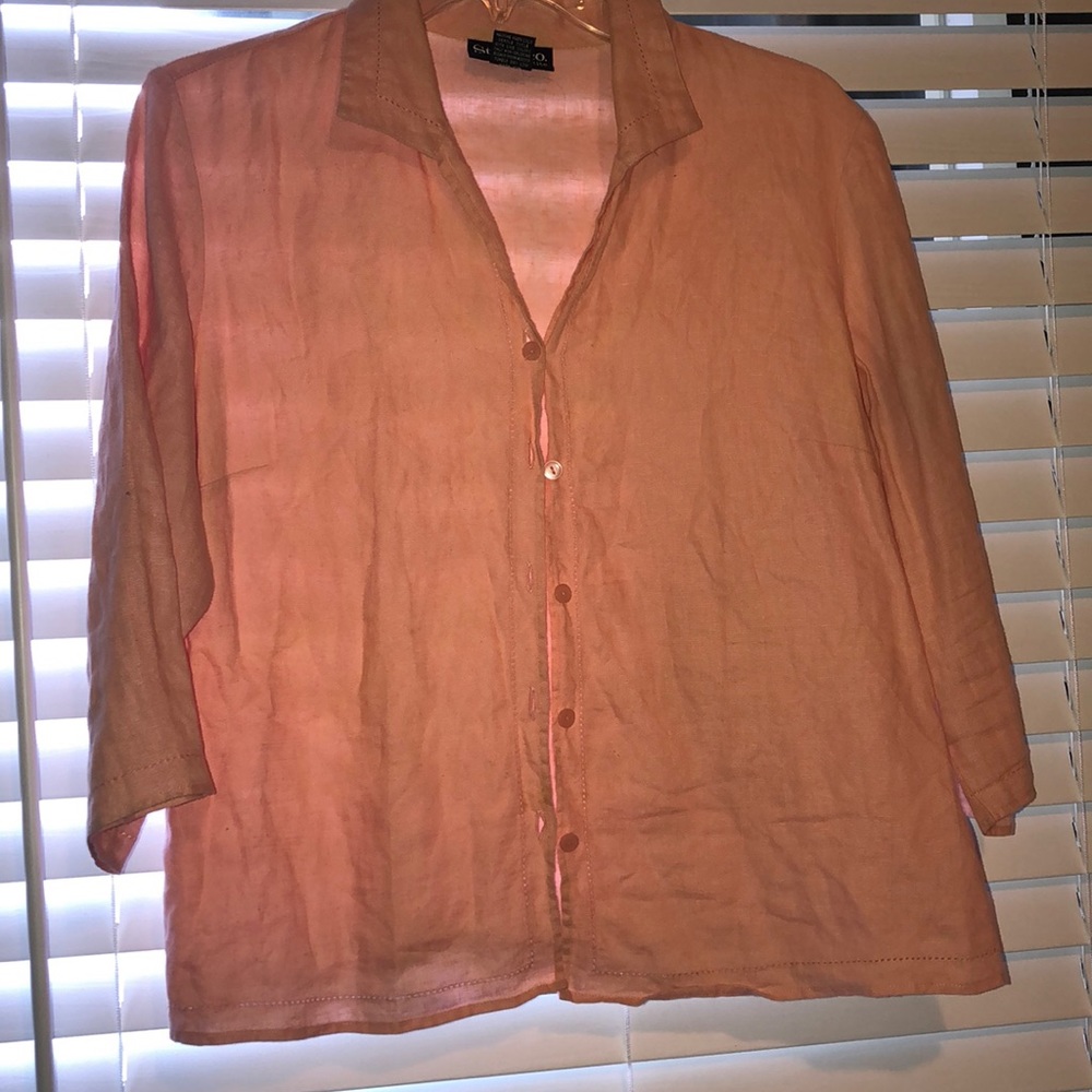 Stylish pink button down blouse